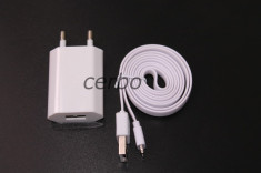 Incarcator iPhone 5 5S 5C 6 6 PLUS iPod flat cable + FOLIE CADOU foto