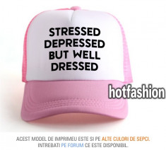 SAPCA, SEPCI TRUCKER, cu plasa - STRESSED DEPRESSED BUT WELL DRESSED - exclusiv! foto