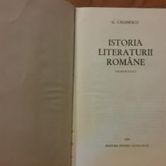 istoria literaturii romane -compediu 1968-g. calinescu