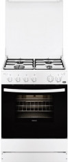 Aragaz Zanussi ZCG61211WA, Gaz, 60 cm, 4 Arzatoare, Grill, Rotisor, Alb foto