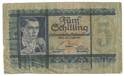 AUSTRIA 5 SCHILLING 1927 F foto