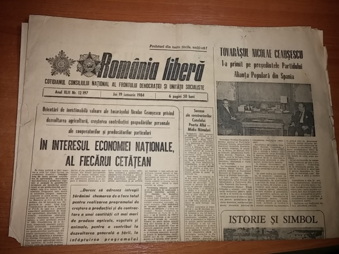 ziarul romania libera 19 ianuarie 1984