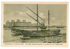 2836 - CONSTANTA, Silozurile si barcile comerciale - old postcard - used - 1918