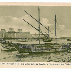 2836 - CONSTANTA, Silozurile si barcile comerciale - old postcard - used - 1918