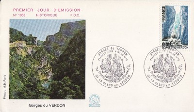 FDC Franta -Gorges du Verdon- geografie foto