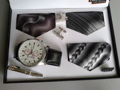 Set ceas cadou cu cravata eleganta- NY London -6 piese (cod:830) foto