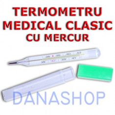 Termometru medical uman clasic cu Mercur /(Hg), Termometru medicinal uman clasic foto