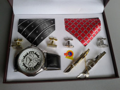 Set ceas cadou cu cravata eleganta- NY London -7 piese (cod:825) foto