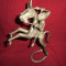 OBIECT FOARTE VECHI Cal cu luptator din bronz masiv 27 cm