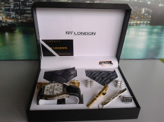 Set ceas cadou cu cravata eleganta- NY London -7 piese (cod:827) foto
