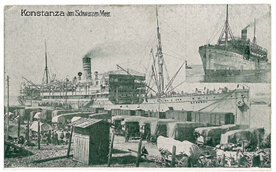 2843 - CONSTANTA, ships on the Blacksee - old postcard - used - 1918 foto