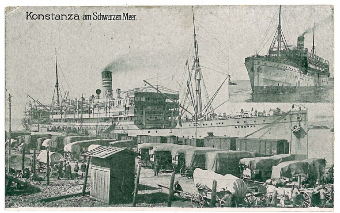 2843 - CONSTANTA, ships on the Blacksee - old postcard - used - 1918