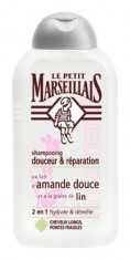 Sampon Par Normal si Varfuri Fragile cu Lapte de Migdale Dulci si Seminte de In 250 ml Le Petit Marseillais foto
