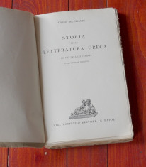 carte L Italiana - Carlo de l Grande / Storia della letteratura greaca - 1939 !! foto