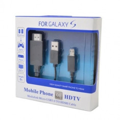 Cablu adaptor MHL Micro USB la HDMI 11 pini HDTV Samsung S3 S4 S5 Note 2 Note 3 foto