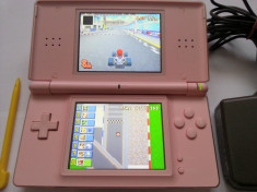 Nintendo DS Lite + card modare R4 + microSD 512 10 jocuri + geanta + incarcator foto