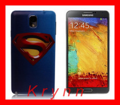 H34 - Carcasa Baterie Spate Samsung Galaxy NOTE 3 N9000, Superman + FOLIE! foto