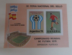 SPANIA 1978 ? CM FOTBAL ARGENTINA, bloc nestampilat (2), F100 foto