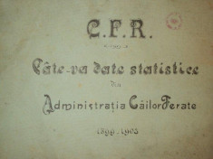 C.F.R. CATE-VA DATE STATISTICE DIN ADMINISTRATIA CAILOR FERATE 1899-1903 foto