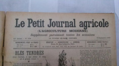 Jurnalul LE PETIT JOURNAL AGRICOLE din anul 1905 (toate aparitiile - 52) - in limba franceza foto