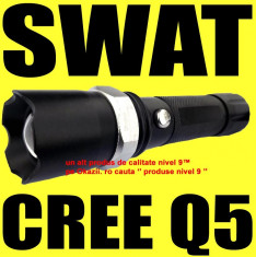 Lanterna cu LED CREE Q5 + ZOOM + LUPA +3 Faze + INCARCATOR CASA / AUTO + acumulator 18650 foto