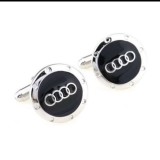 Butoni noi motiv sportiv stil casual AUDI + cutie simpla cadou, Inox