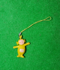 Figurina, jucarie, breloc (decor telefon), Teletubbies, Laa-Laa, galben, 4cm, cauciuc tare, colectie, deco foto