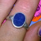 inel argint 925 vechi, antic model deosebit cu email albastru!