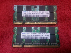 Kit Memorie RAM laptop Samsung 2GB DDR2 ( 2 x 1GB ) Dual Channel 667 MHz ( PC2 5300 ) M470T2953EZ3-CE6 foto