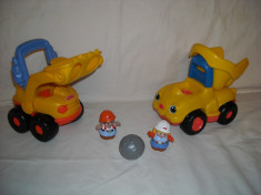 Fisher Price - Little People - Constructor - buldozer si o basculanta cu sunete foto