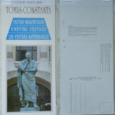 Pliant cu 12 carti postale detasabile cu vestigii ale Muzeului de istorie Tomis - Constanta