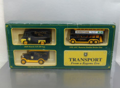 Set Morris LD 150 + Chevrolet Van + AEC Renown Bus Ringtons Tea, Lledo foto