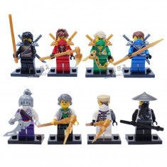 Set minifigurine tip LEGO Ninjago Rebooted, Kai Zane Lloyd Cole Jay Evil Wu Sensei Garmadon PIXAL, calitate excelenta, compatibile, NOI foto