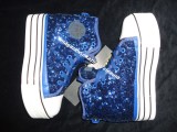 SNEAKERS BASCHETI ALBASTRI DAMA PLATFORMA TALPA TRIPLA PAIETE ALBASTRE GHETE