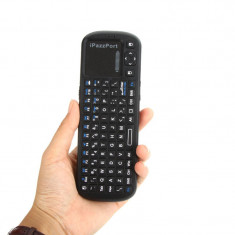 Mini tastatura wireless iPazzPort Mini 2.4GHz TV Wireless Remote Control Keyboard + Mouse + touchpad cu baterie reincarcabila USB CITITI CU ATENTIE !! foto
