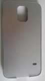 Husa argintie metal Samsung Galaxy S5 + folie ecran cadou, Argintiu, Silicon