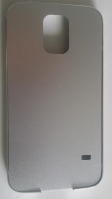 Husa argintie metal Samsung Galaxy S5 + folie ecran cadou foto