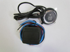 Kit buton pornire motor (led albastru) foto