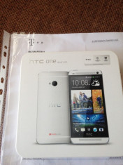 HTC One M7 Dual Sim 802w = Silver/Argintiu = NOU = SIGILAT = Garantie foto