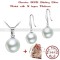 SET BIJUTERII ARGINT 925 SI PERLE ? LANT + PANDATIV + CERCEI ? model 906