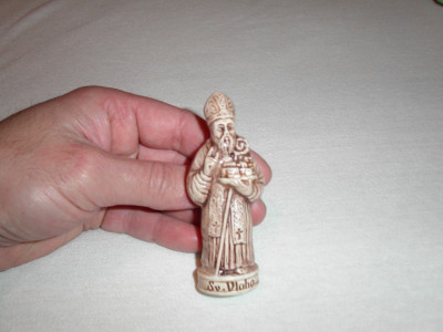 Statueta, bibelou ceramica, teracota Sfantul Blaise din Dubrovnic foto