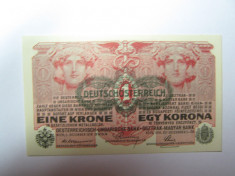 BANCNOTA AUSTRIA - 1 COROANA 1916 UNC foto