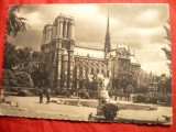 Ilustrata Paris Notre Dame cu stamp. Expozitia Internationala Paris 1937
