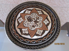 Farfurie platou de cupru model floral oriental turcesc foto