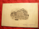 Ilustrata - Recomandare - Hotel Ludovisi - Roma - gravura inc, sec. XX, Necirculata