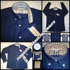 CAMASA BLEUMARIN BARBATEASCA firma BURBERRY LONDON ORIGINALA REGULAR MANECA LUNGA BUZUNAR NASTURI GULER 100% BBC made in GREAT BRITAIN CAMASI BARBATI foto