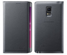 Husa piele neagra inscriptionata Samsung Galaxy Note 4 Edge foto