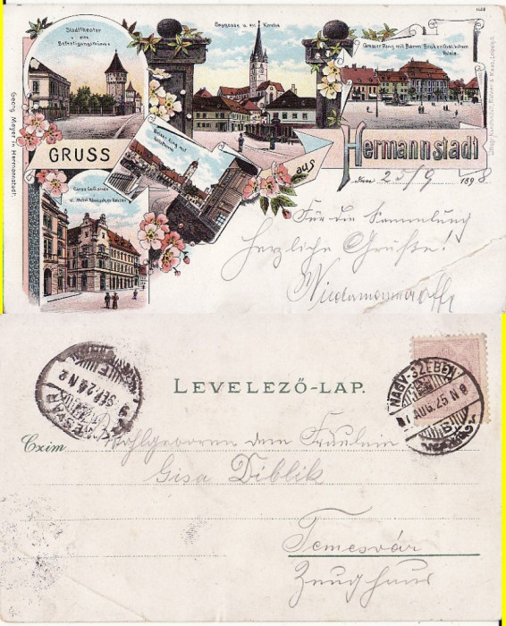 Sibiu (Litho) - Litografie 1898