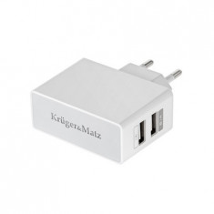 Kruger Matz incarcator USB dual de perete KM0017, 2.1A foto