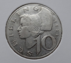 Moneda argint 10 Schilling 1958 - * atentie poze - 506 foto